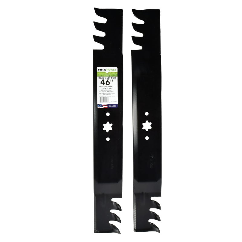 MaxPower 561544XB Commercial Mulching 2 Blade Set for 46â€ Cut MTD, Cub Cadet, Troy-Bilt, 742-04290-X, 942-04290-X, 942-04361, 742P04290AX - Image 1